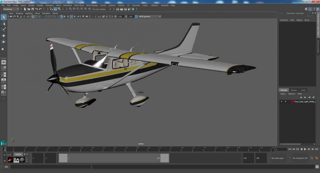 Four Seat Light Utility Aircraft 3D