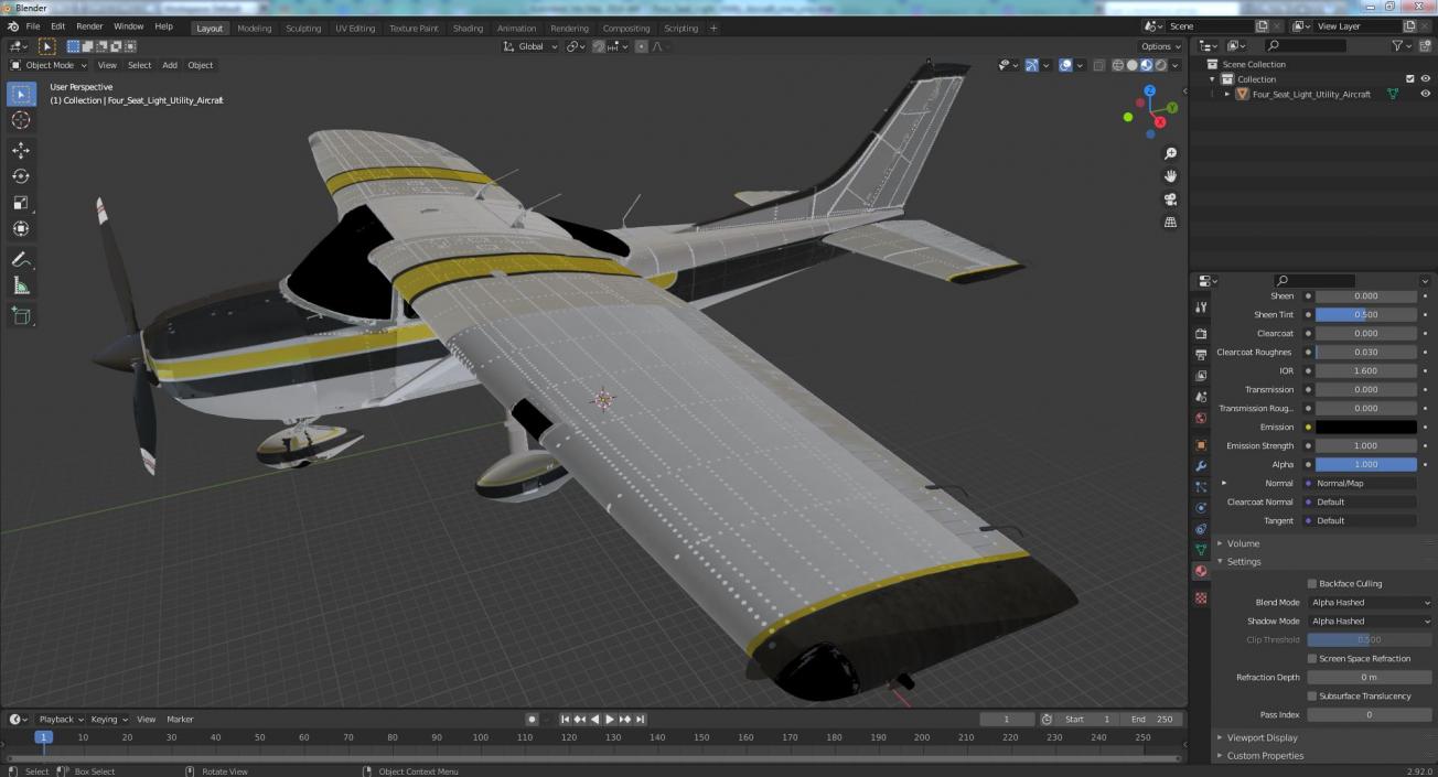 Four Seat Light Utility Aircraft 3D