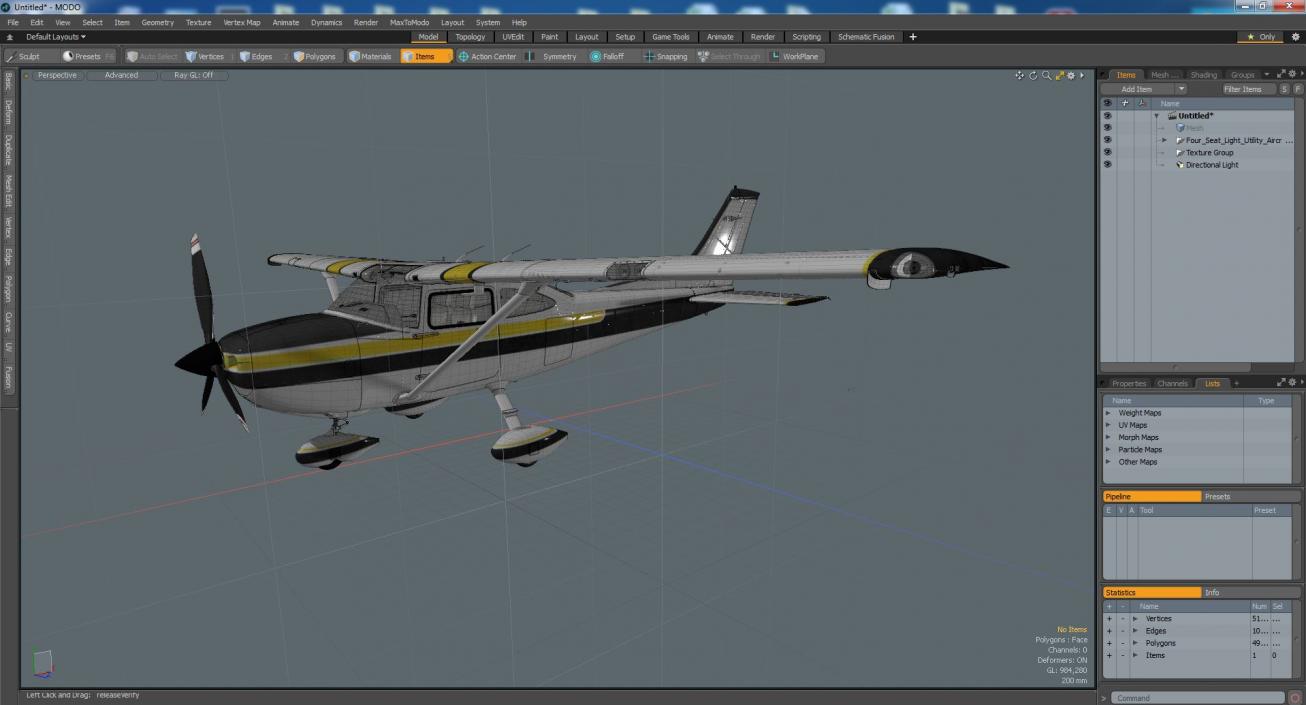 Four Seat Light Utility Aircraft 3D