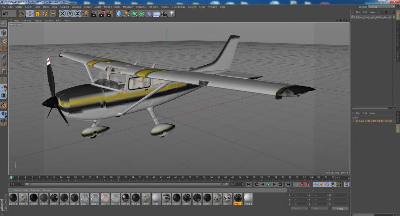 Four Seat Light Utility Aircraft 3D