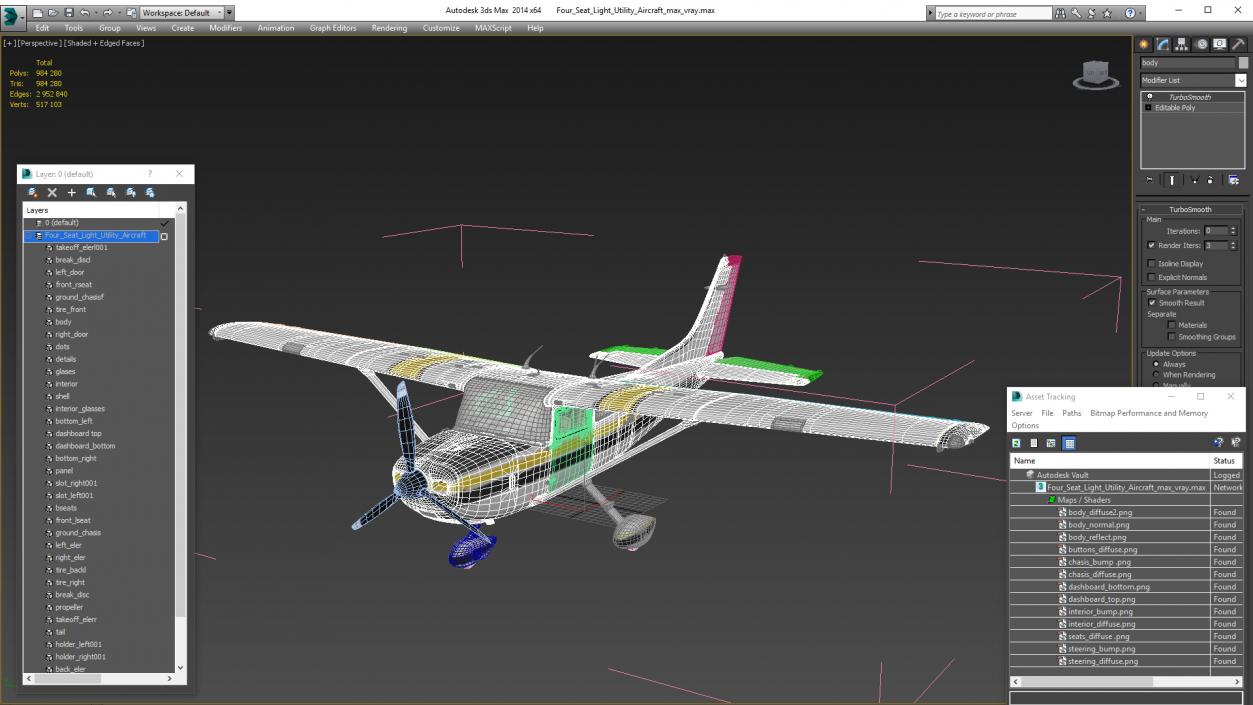 Four Seat Light Utility Aircraft 3D