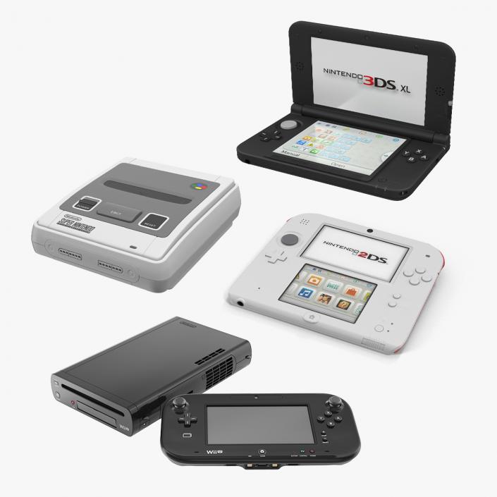 3D Nintendo Game Consoles Collection model