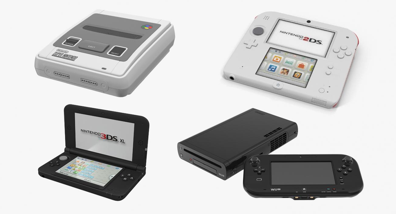 3D Nintendo Game Consoles Collection model