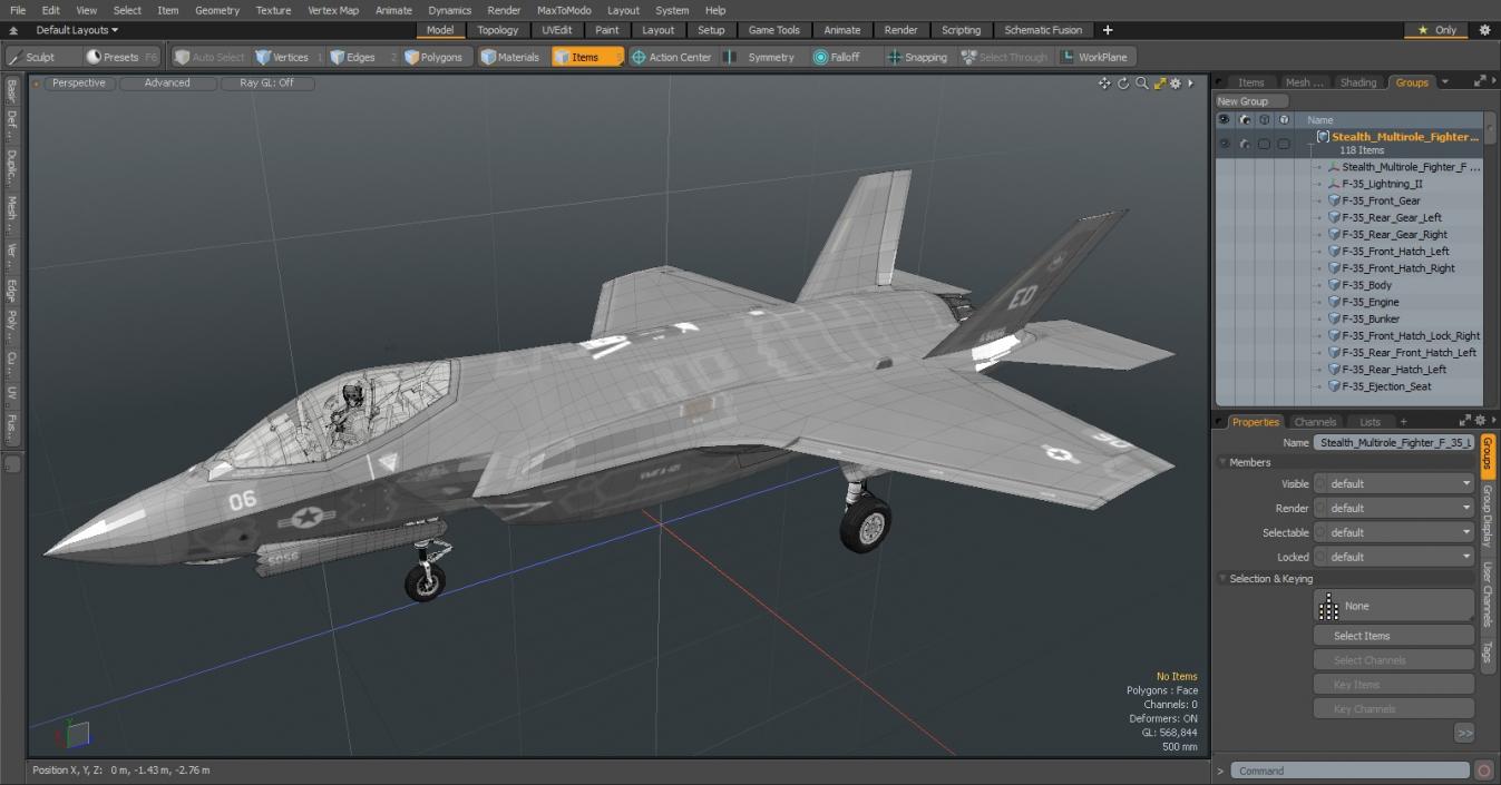 Stealth Multirole Fighter F 35 Lightning II With a Pilot Gesture Ok 3D