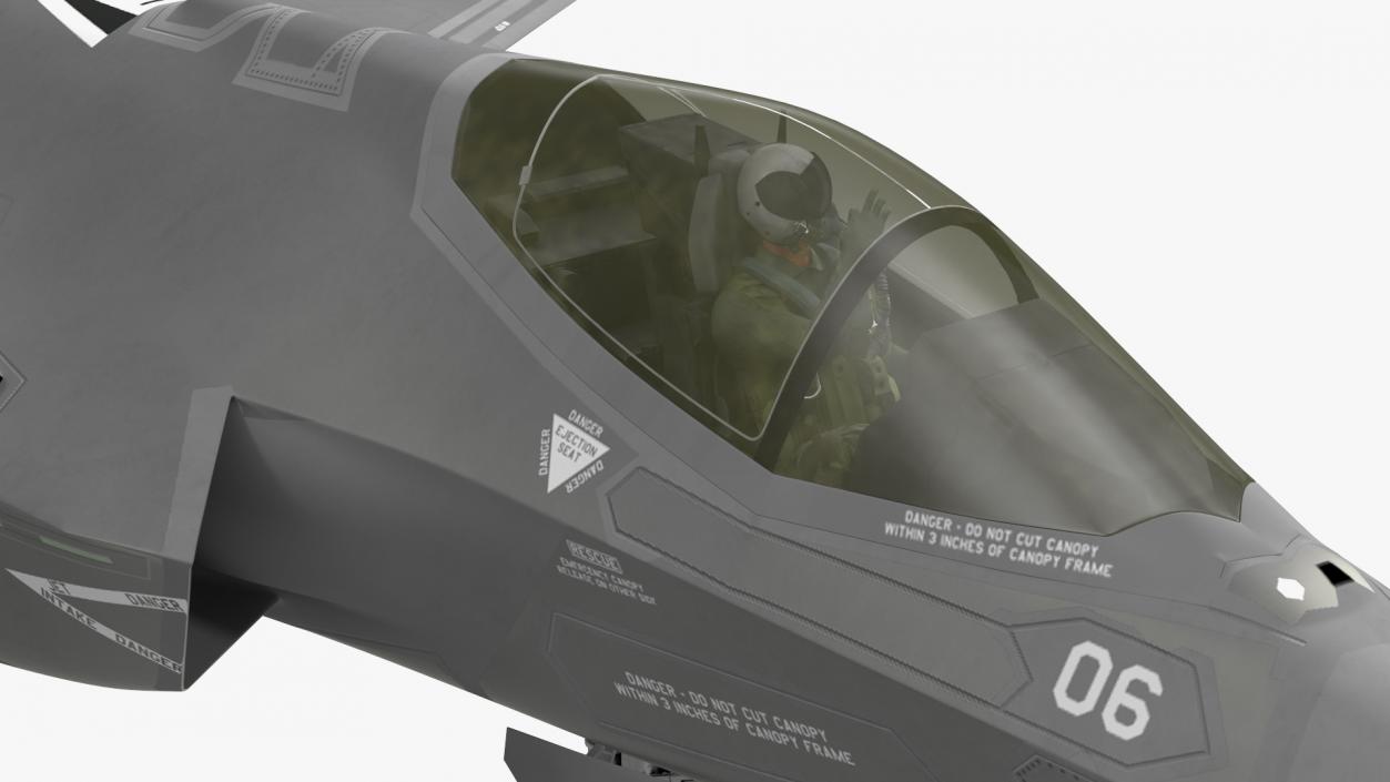 Stealth Multirole Fighter F 35 Lightning II With a Pilot Gesture Ok 3D