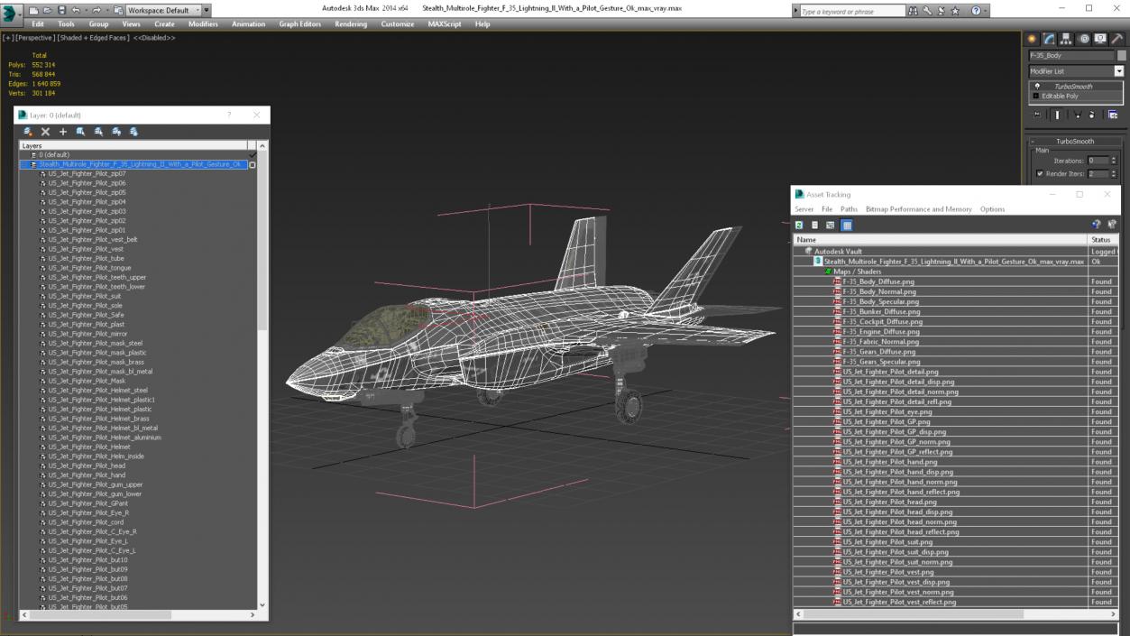 Stealth Multirole Fighter F 35 Lightning II With a Pilot Gesture Ok 3D