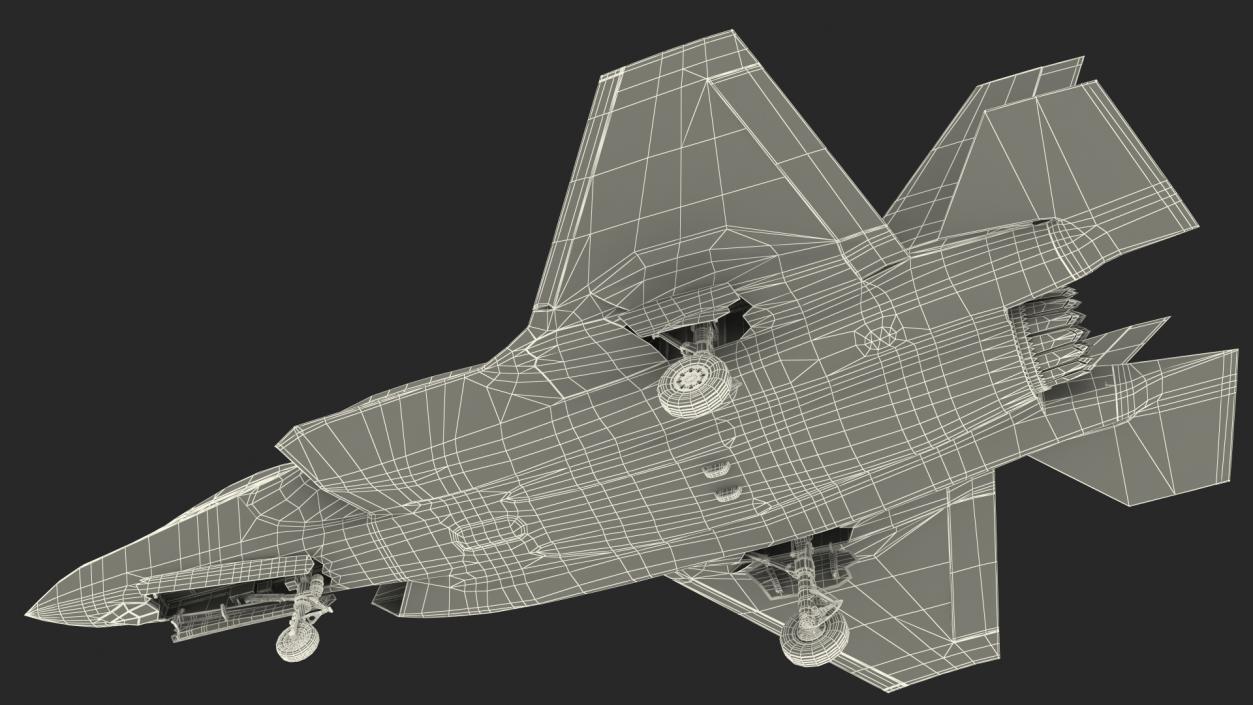 Stealth Multirole Fighter F 35 Lightning II With a Pilot Gesture Ok 3D