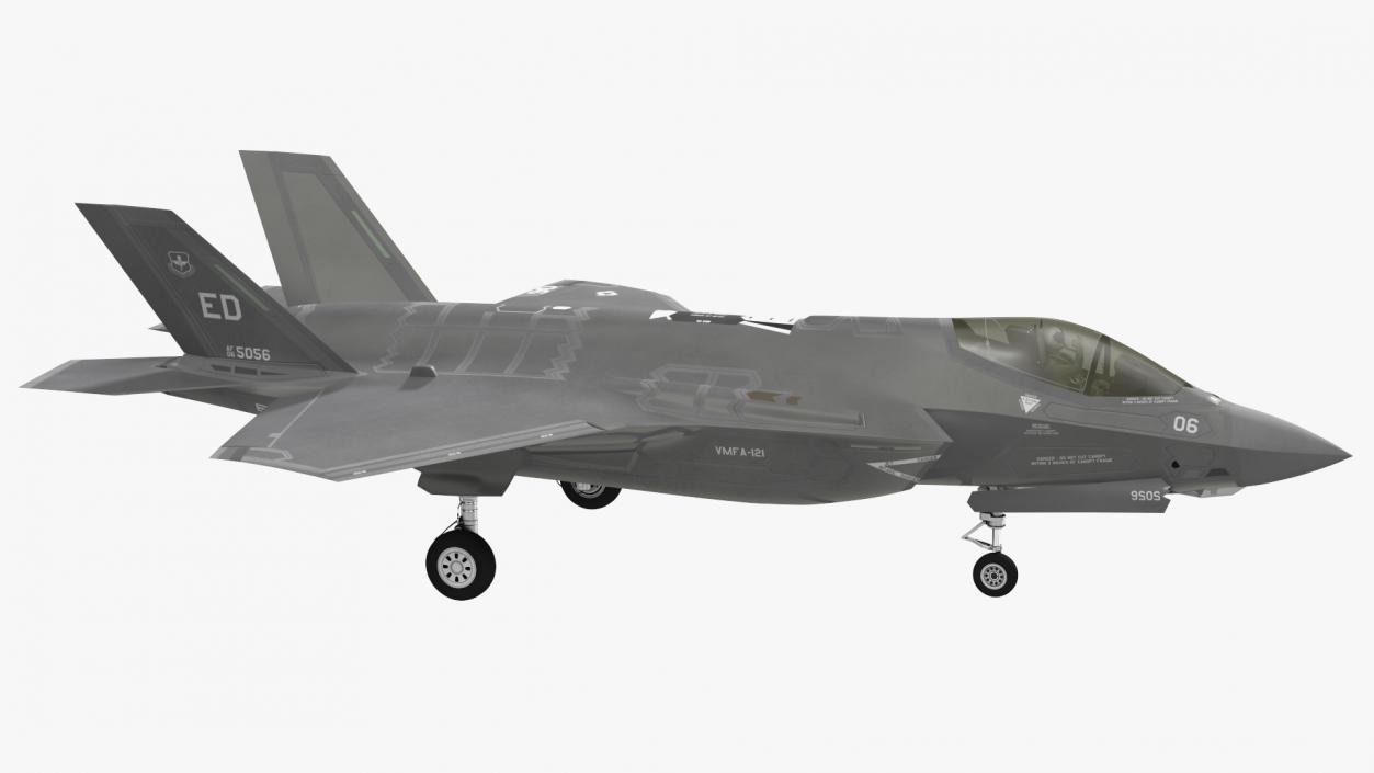 Stealth Multirole Fighter F 35 Lightning II With a Pilot Gesture Ok 3D