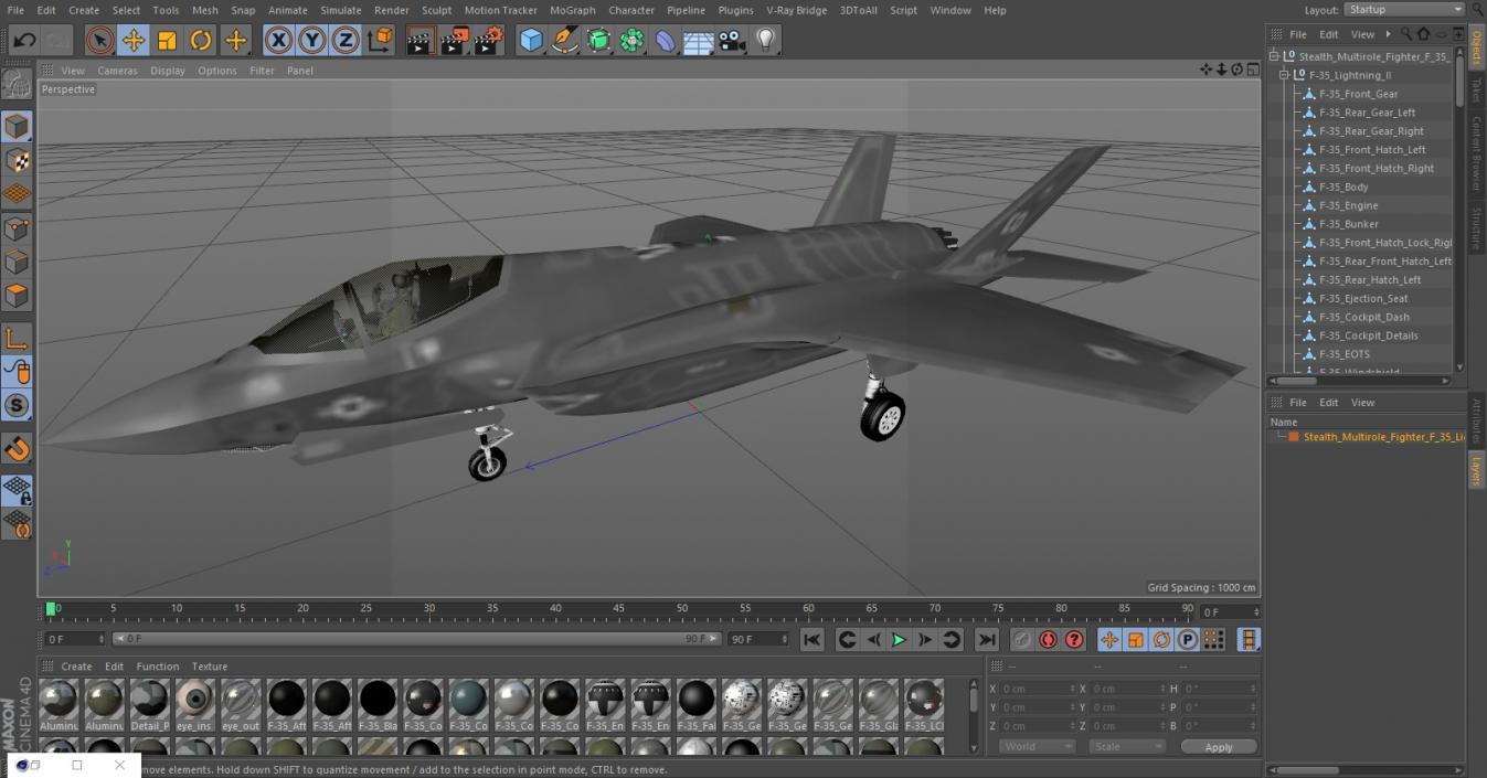 Stealth Multirole Fighter F 35 Lightning II With a Pilot Gesture Ok 3D