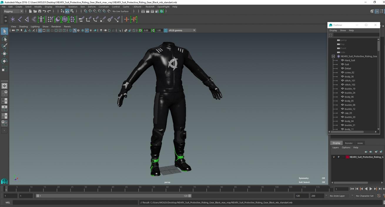 NEARX Suit Protective Riding Gear Black 3D model