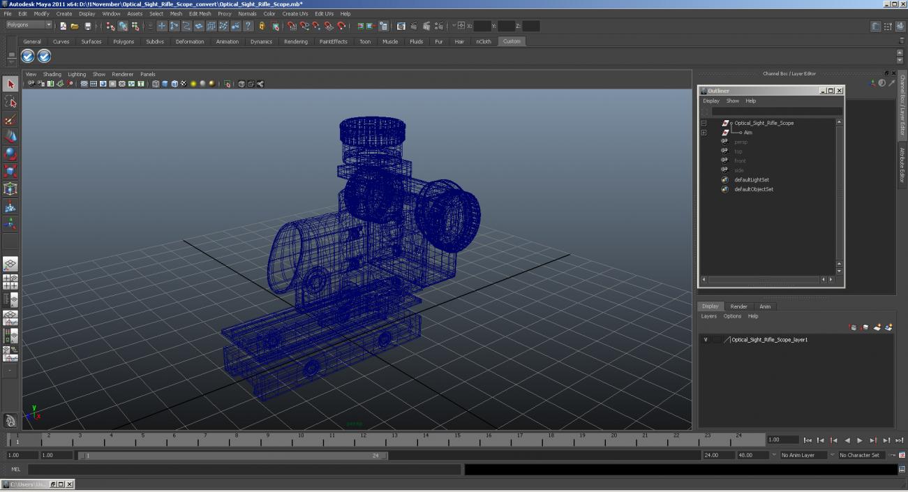 3D model Optical Sight Rifle Scope