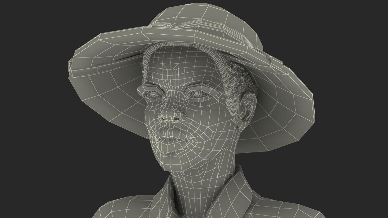 3D Light Skin Black Woman Explorer Rigged model