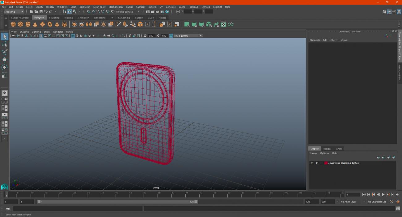 3D model Wireless Charging Battery