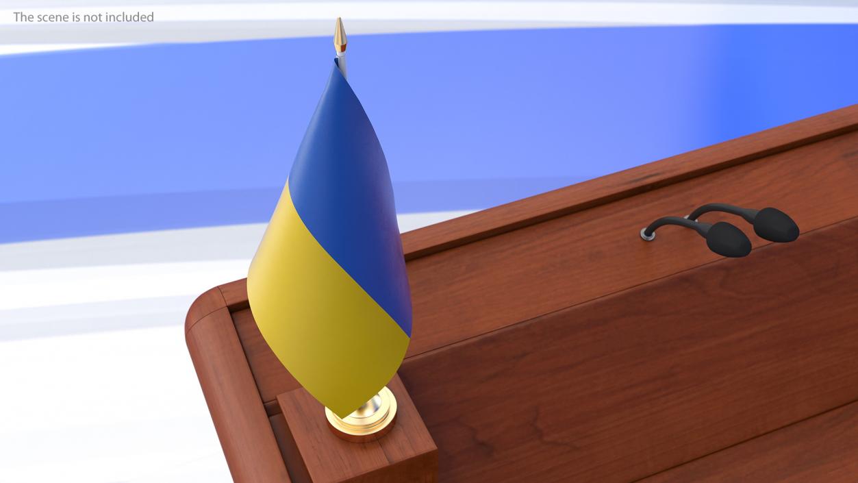 3D Table Flag Ukraine model