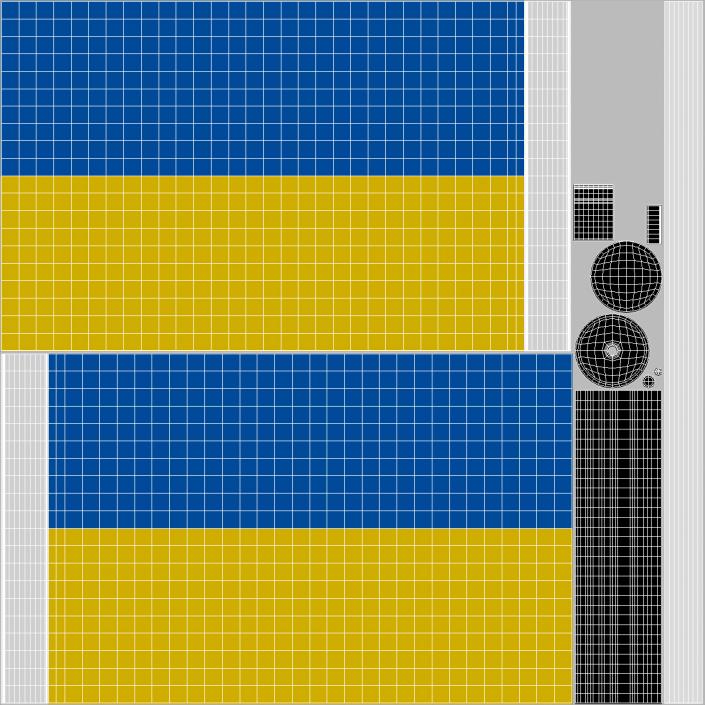 3D Table Flag Ukraine model