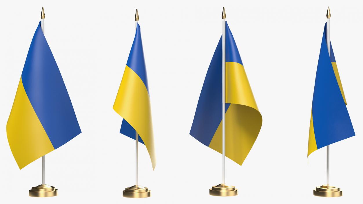 3D Table Flag Ukraine model