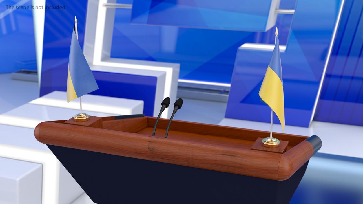 3D Table Flag Ukraine model