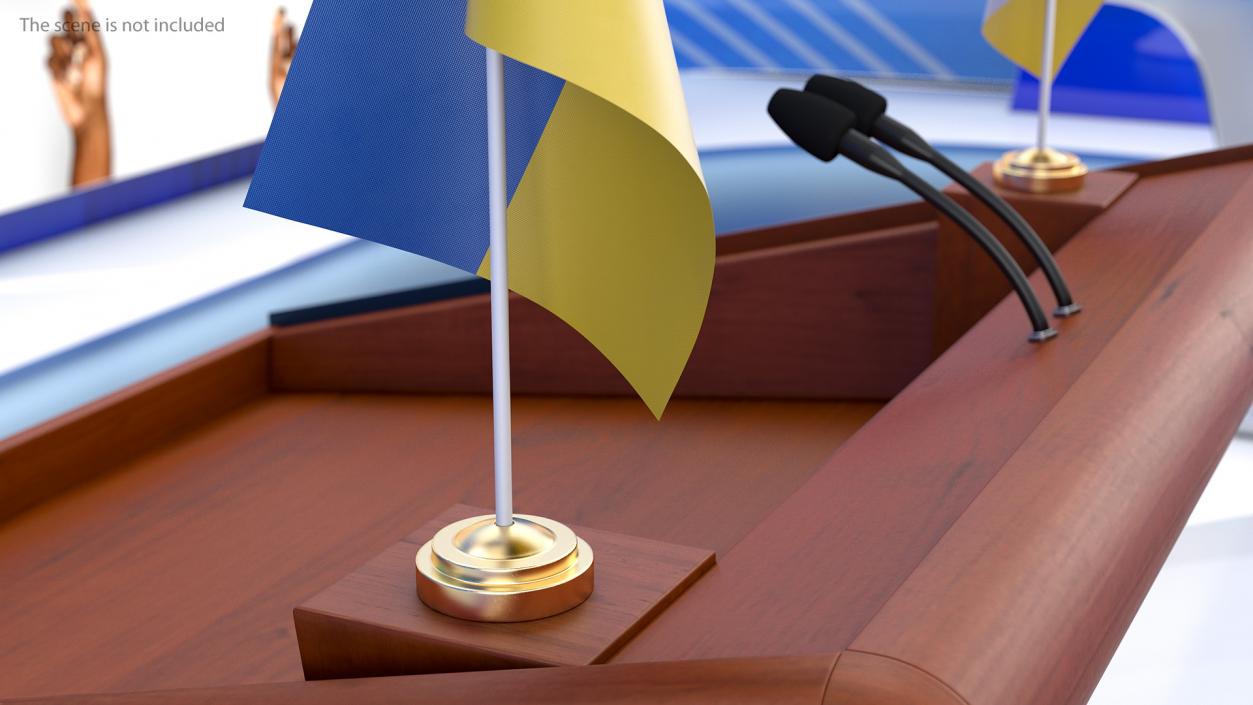 3D Table Flag Ukraine model