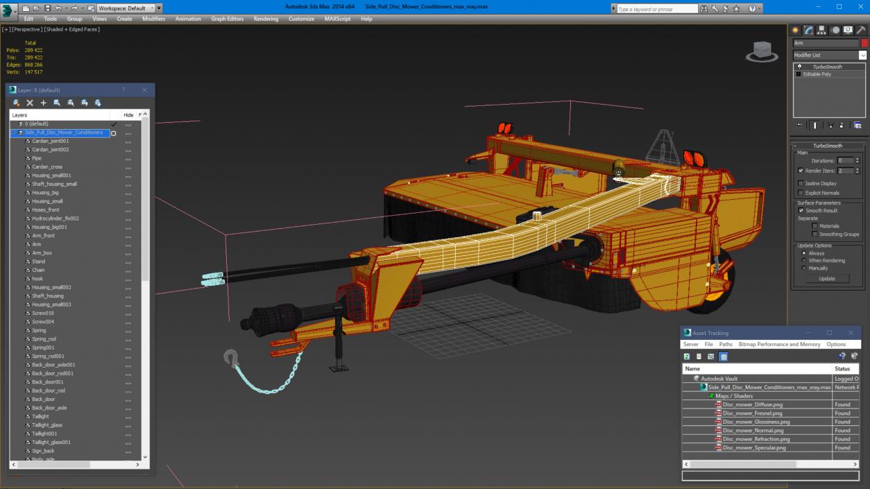 3D Side Pull Disc Mower Conditioners model