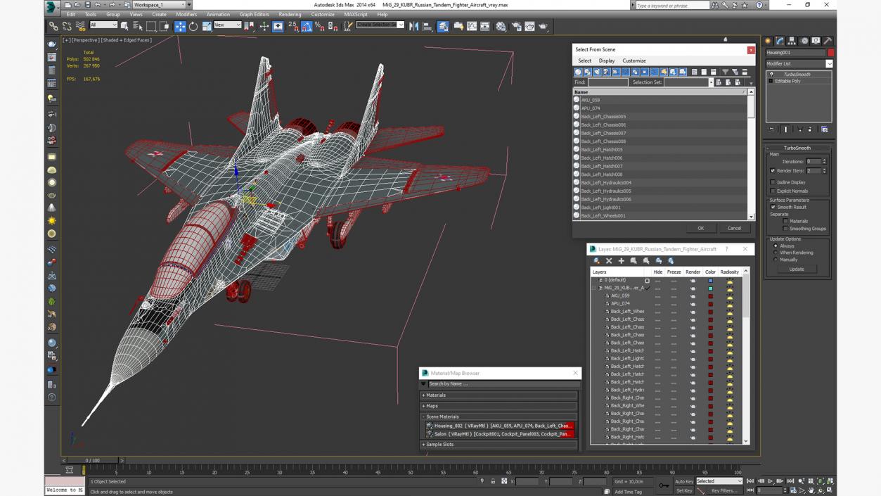 3D MiG 29 KUBR Russian Tandem Fighter Aircraft model