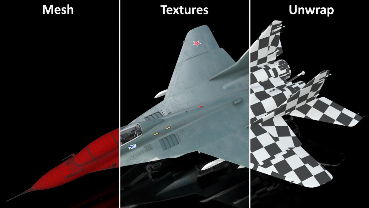 3D MiG 29 KUBR Russian Tandem Fighter Aircraft model