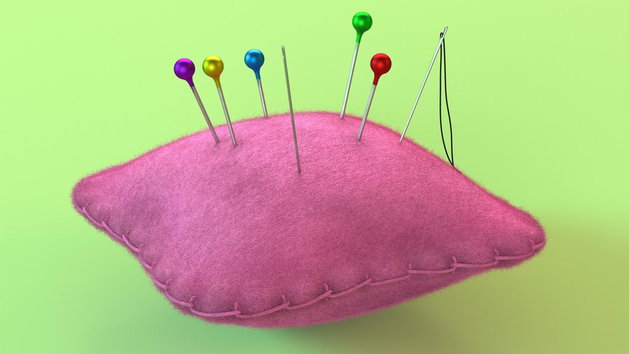 3D model Pin Cushion with Fur