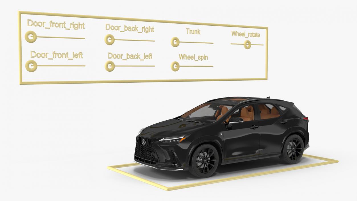 3D 2024 Lexus NX Black Rigged