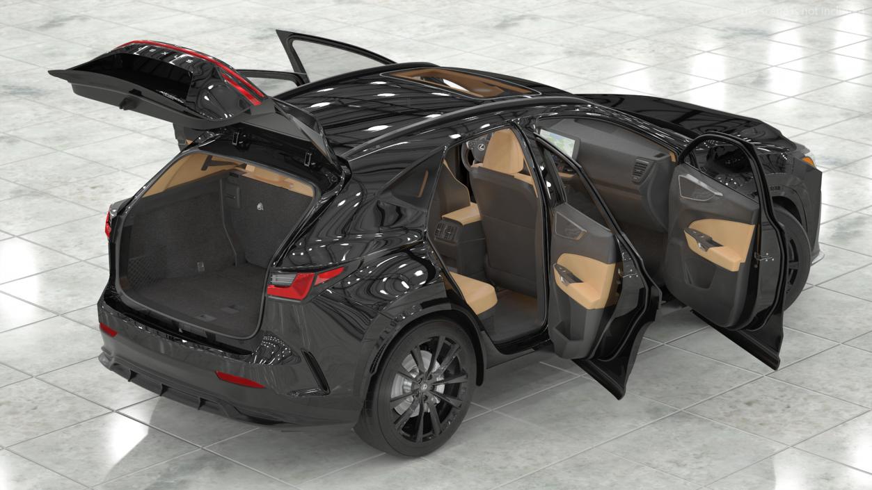 3D 2024 Lexus NX Black Rigged