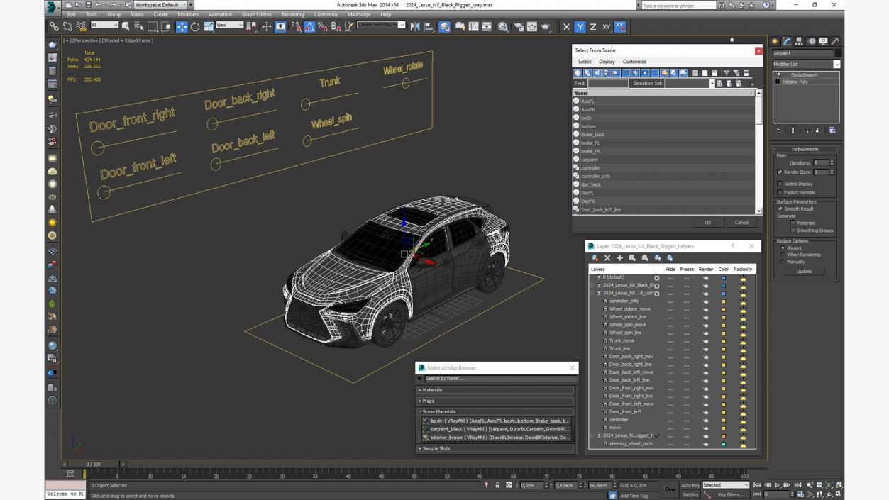 3D 2024 Lexus NX Black Rigged