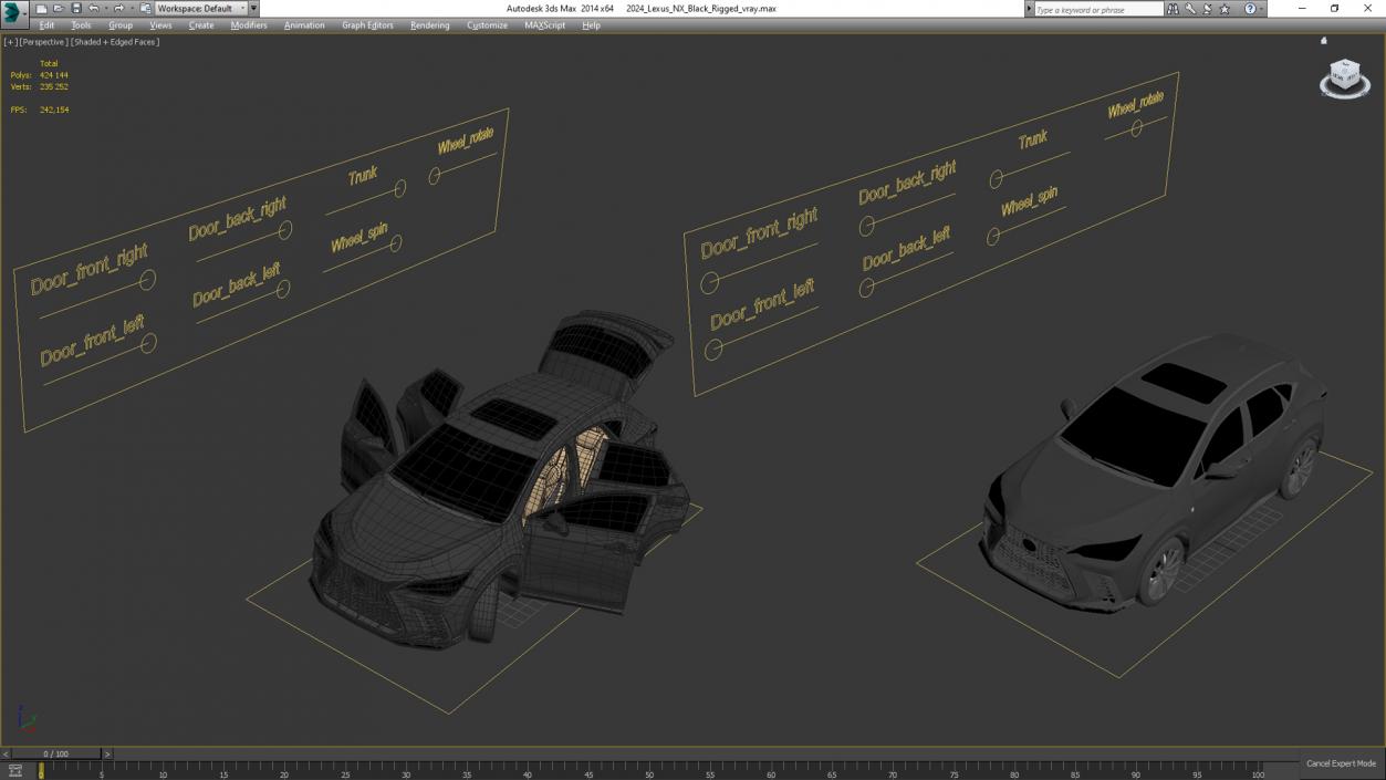 3D 2024 Lexus NX Black Rigged