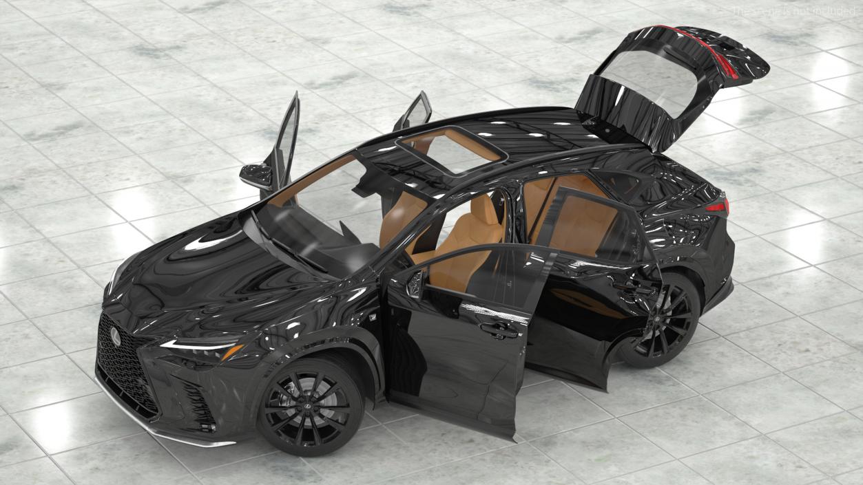 3D 2024 Lexus NX Black Rigged