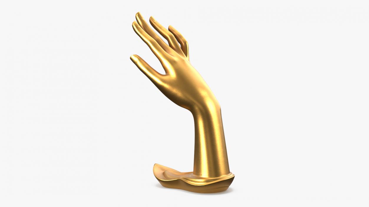 3D Jewelry Stand Right Hand Golden