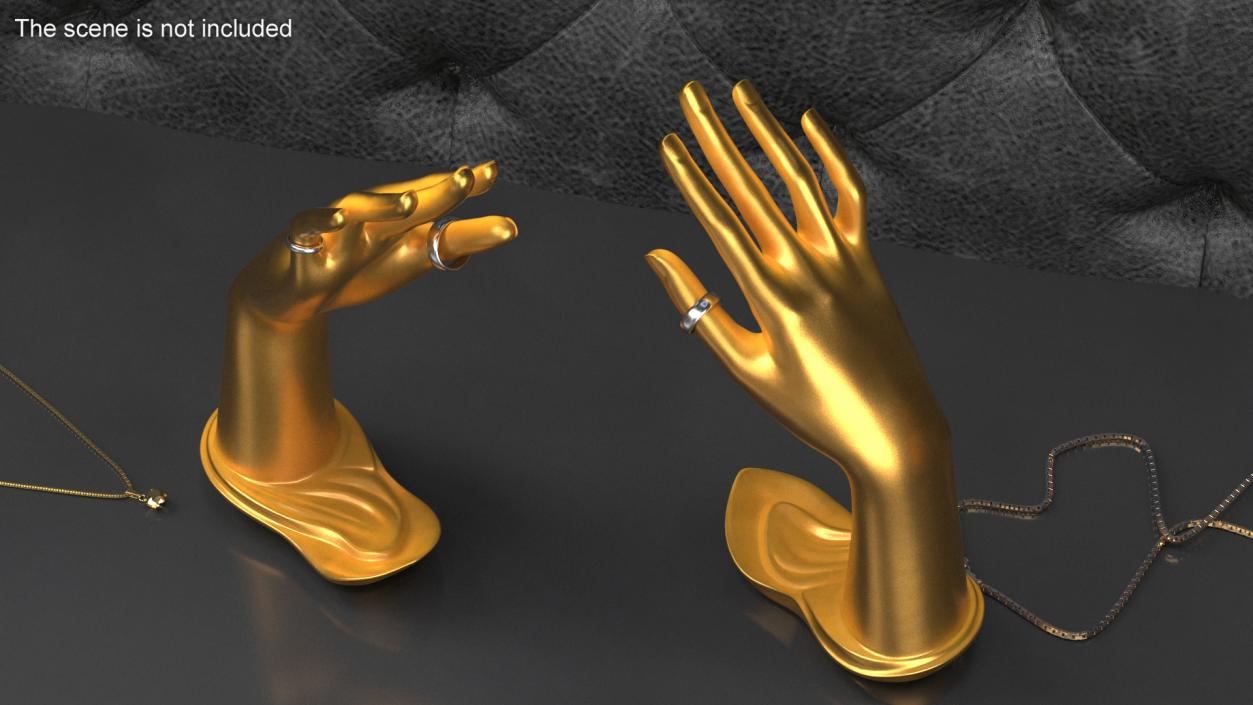 3D Jewelry Stand Right Hand Golden