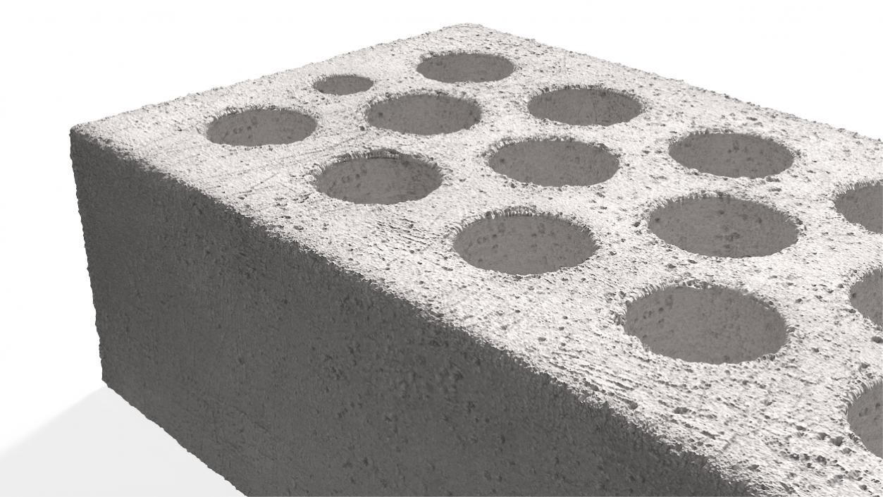 Perforated Sand Lime Brick White 3D