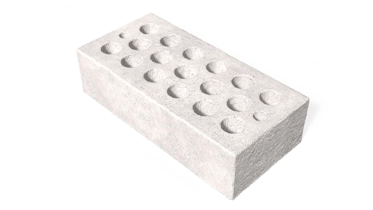 Perforated Sand Lime Brick White 3D