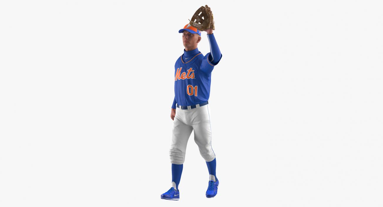 Baseball Player Rigged Mets 3D