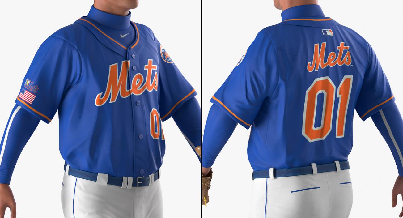 Baseball Player Rigged Mets 3D