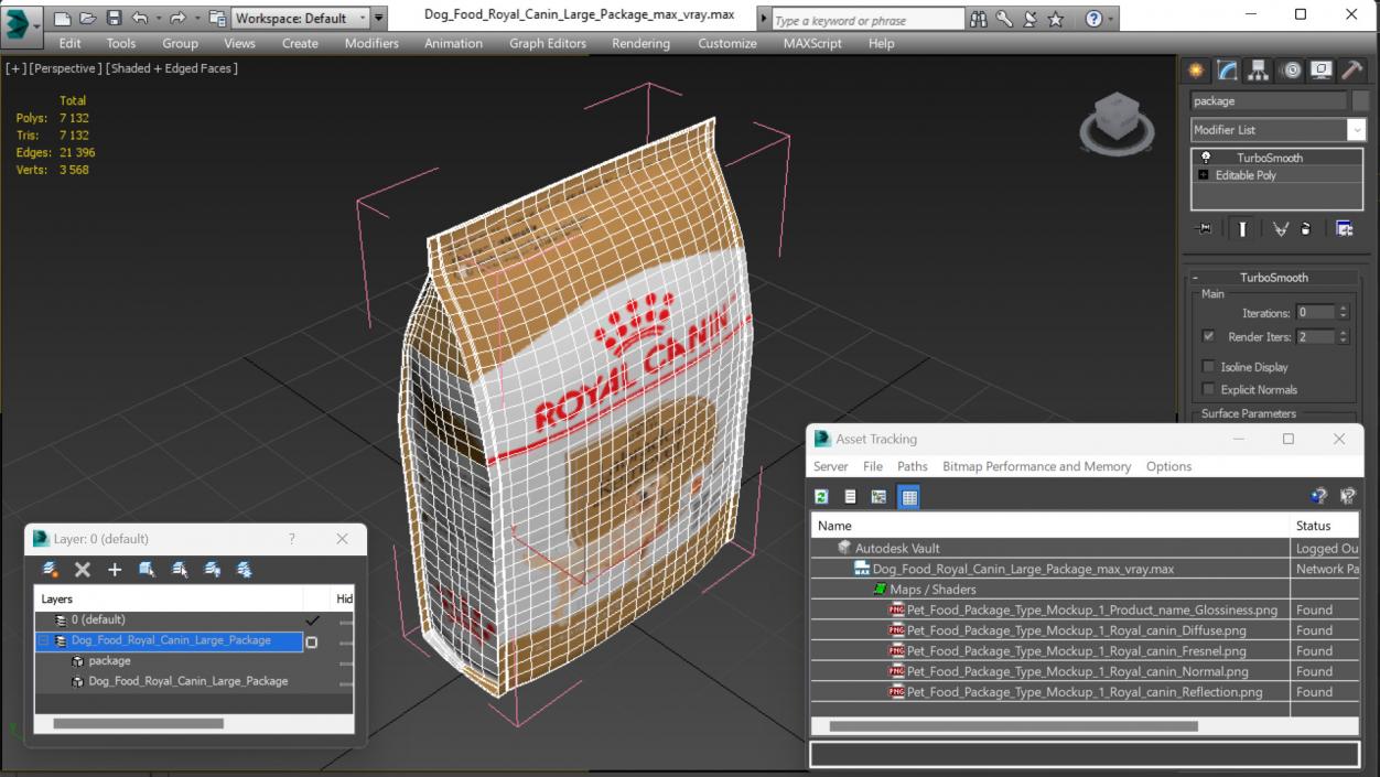 Dog Food Royal Canin Large Package 3D model