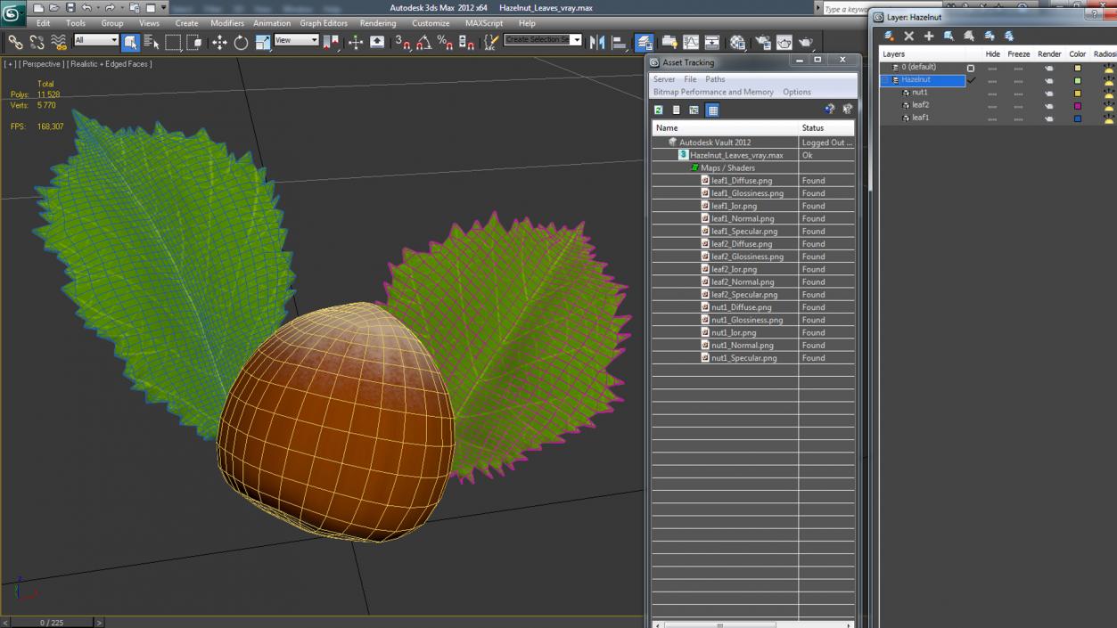 3D model Hazelnut Leaves