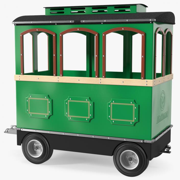 3D model Green Railway Carriage Mini Express