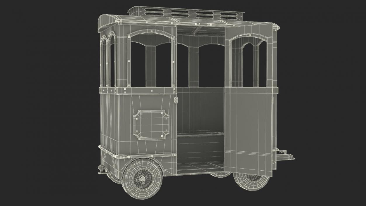 3D model Green Railway Carriage Mini Express