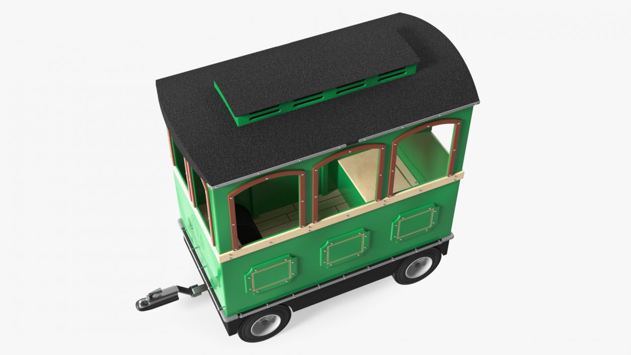 3D model Green Railway Carriage Mini Express