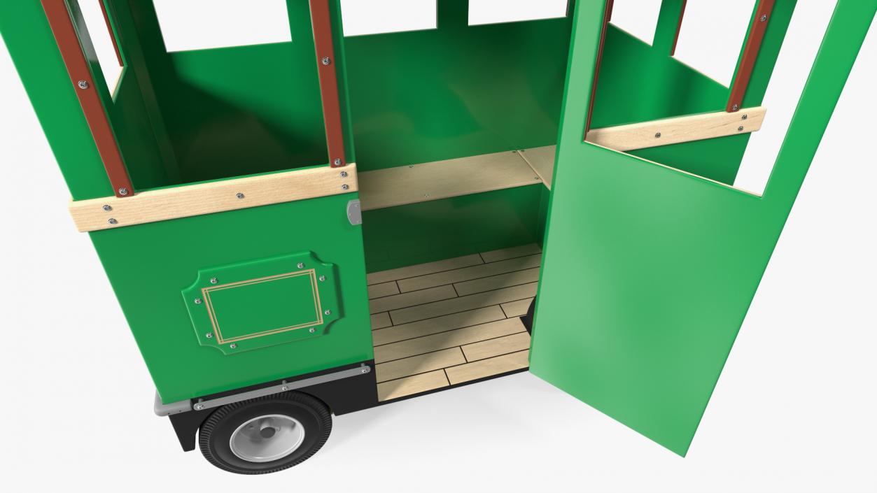 3D model Green Railway Carriage Mini Express