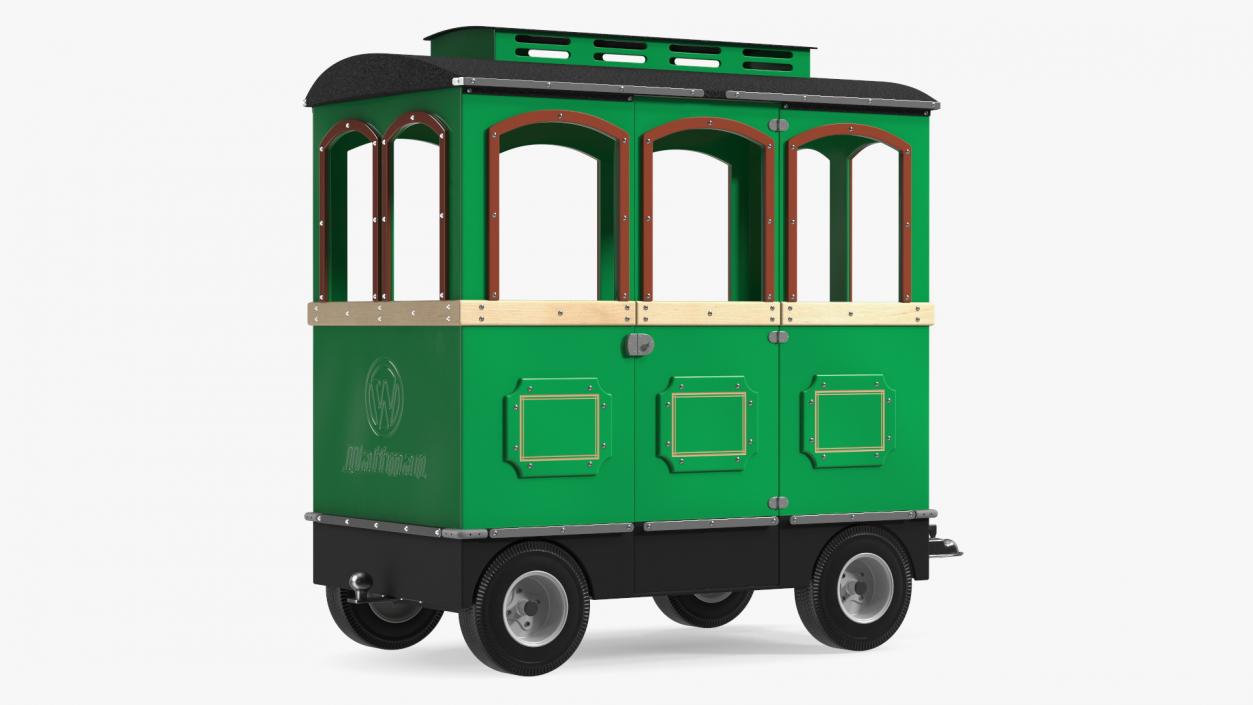 3D model Green Railway Carriage Mini Express