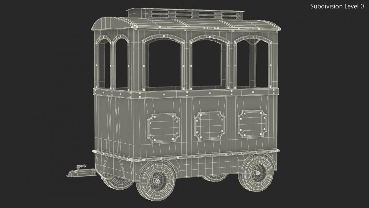 3D model Green Railway Carriage Mini Express