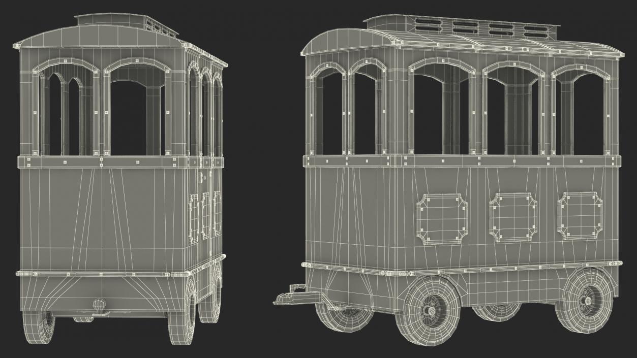 3D model Green Railway Carriage Mini Express