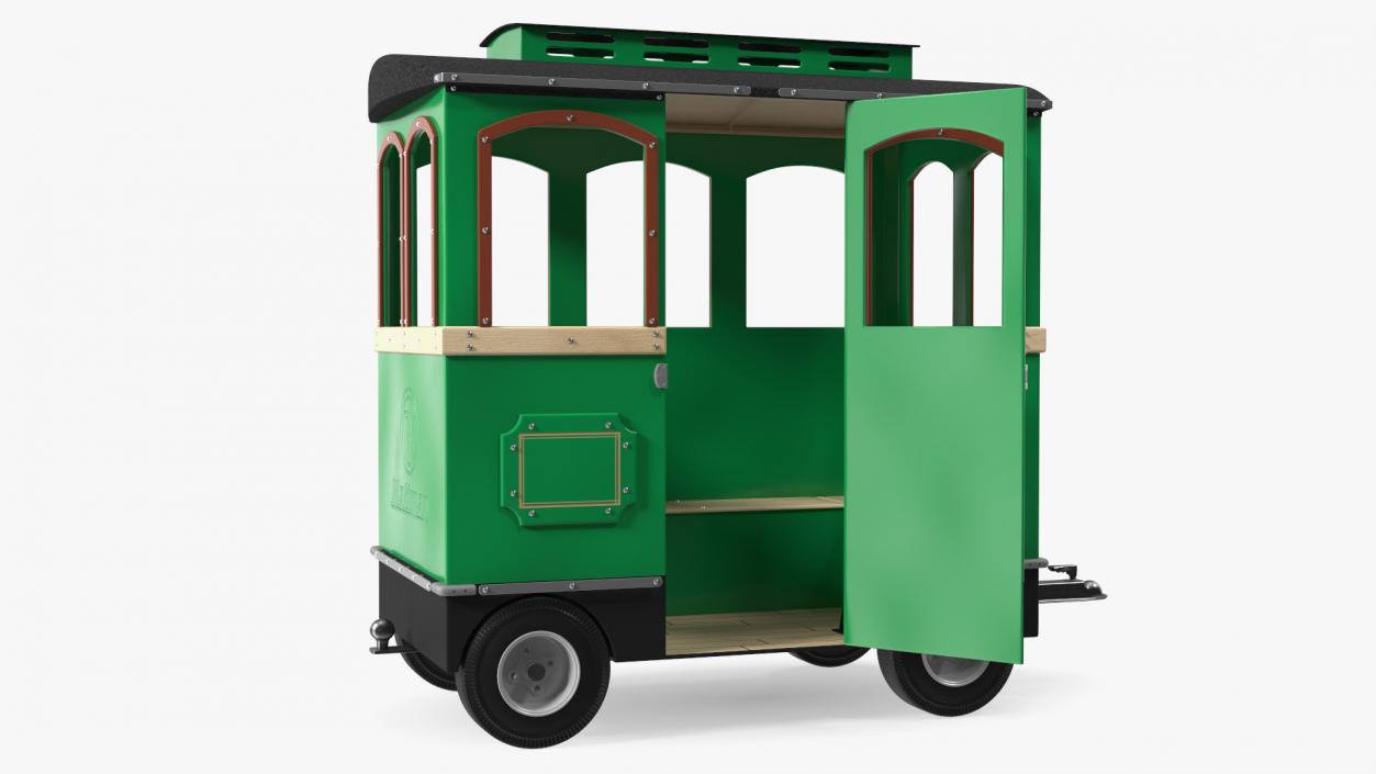 3D model Green Railway Carriage Mini Express