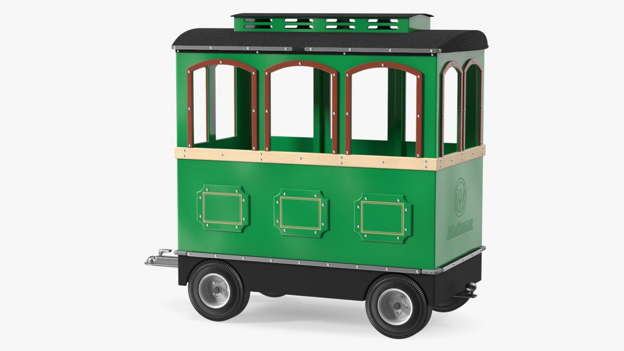 3D model Green Railway Carriage Mini Express