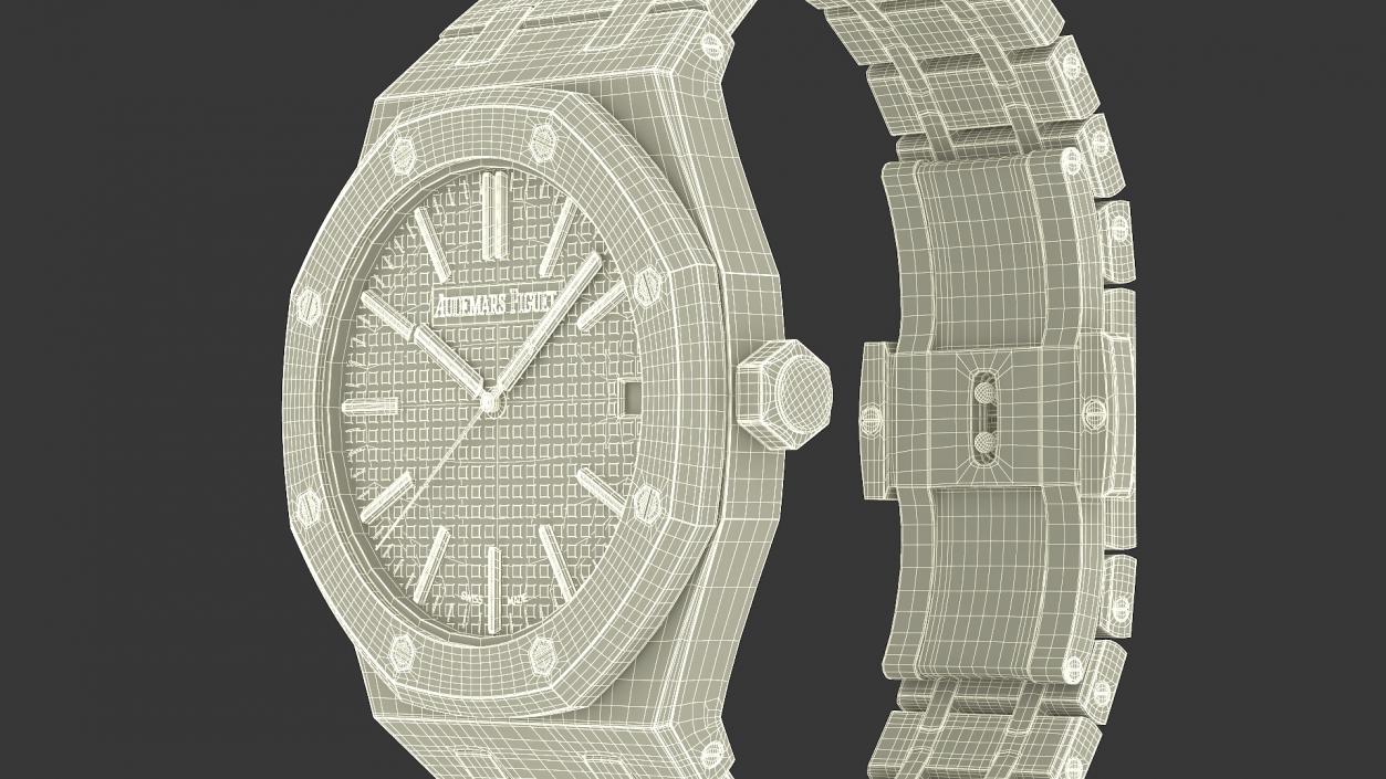 3D model Audemars Piguet Royal Oak Silver-Toned Two-Tone Grande Tapisserie