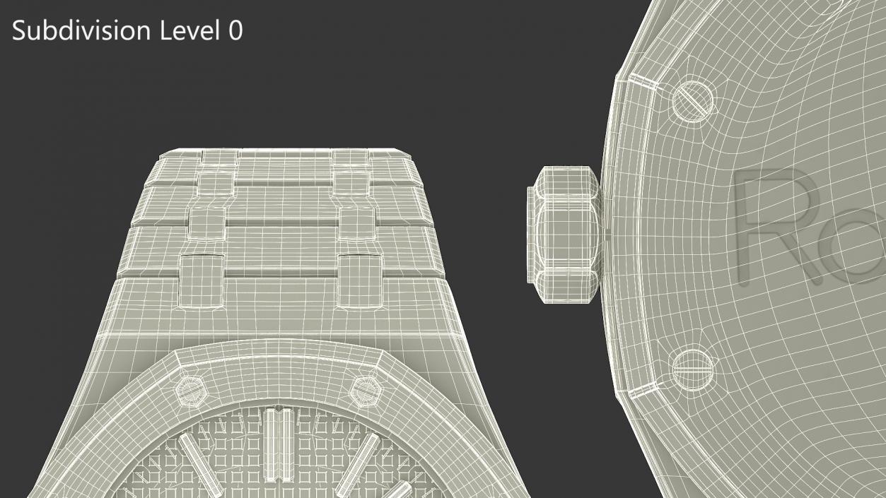 3D model Audemars Piguet Royal Oak Silver-Toned Two-Tone Grande Tapisserie